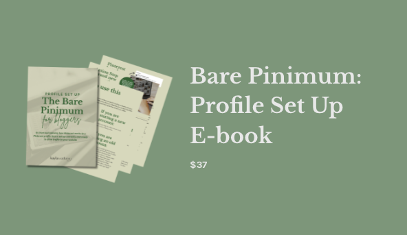 bare pinimum pinterest profile set up ebook 